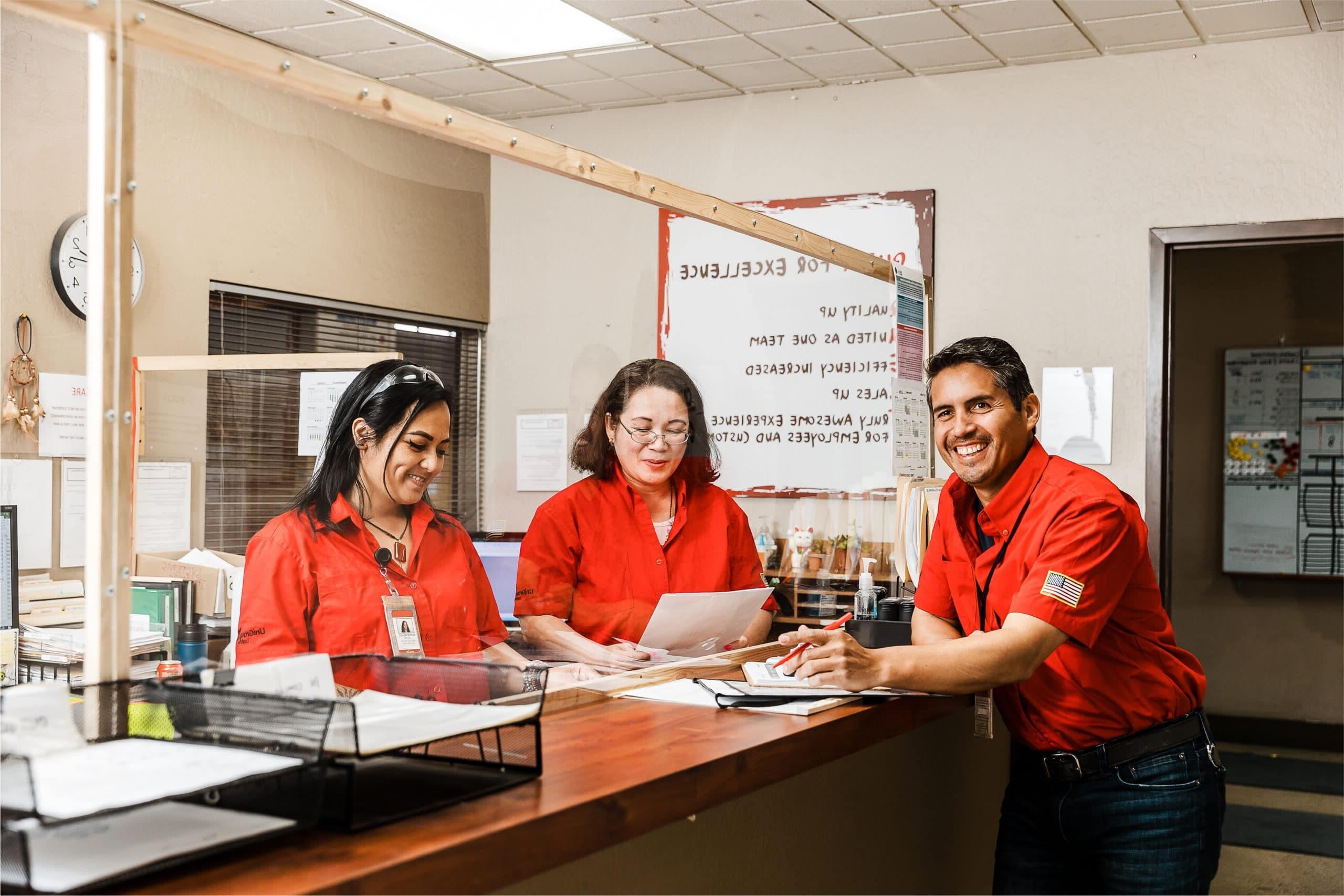 logistics workers in office